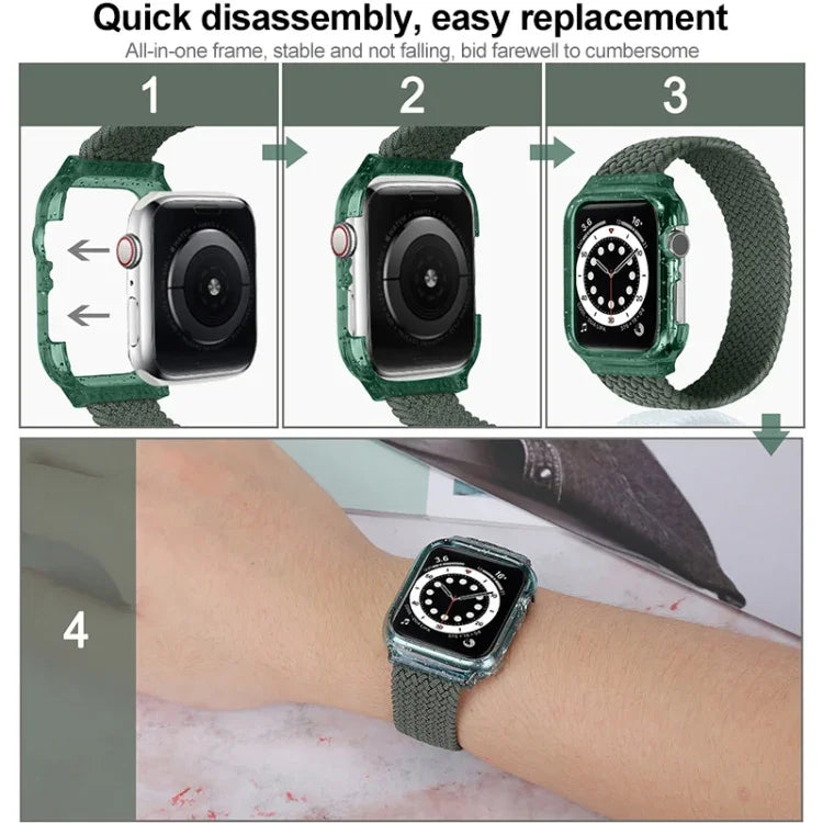 위브 교체용 손목 스트랩 시계줄, 프레임 포함, Apple Watch Series 6 & SE & 5 & 4 44mm / 3 & 2 & 1 42mm용, 128mm, 135mm, 140mm, 145mm, 150mm, 155mm, 160mm, 165mm