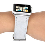 서리 낀 천연 가죽 시계줄, Apple Watch Series 6 & SE & 5 & 4 40mm / 3 & 2 & 1 38mm용, Apple Watch Series 7 41mm / 6 & SE & 5 & 4 40mm / 3 & 2 & 1 38mm용