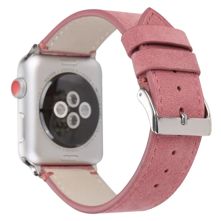 서리 낀 천연 가죽 시계줄, Apple Watch Series 6 & SE & 5 & 4 40mm / 3 & 2 & 1 38mm용, Apple Watch Series 7 41mm / 6 & SE & 5 & 4 40mm / 3 & 2 & 1 38mm용