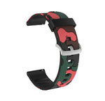 Camouflage Silicone Replacement Wrist Strap Watchband with Silver Buckle, 20mm For Amazfit GTR 2 / GTR 42mm, 20mm For Amazfit GTR 42mm, 20mm For Amazfit GTS / GTS 2, 20mm For Amazfit Pop, 22mm For Amazfit Smart Sport Watch