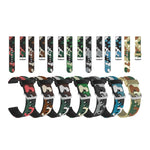 Camouflage Silicone Replacement Wrist Strap Watchband with Silver Buckle, 20mm For Fossil Gen 5 Carlyle, 20mm For Fossil Hybrid Smartwatch HR, 20mm For Fossil Mens Gen 4 Explorist HR, 20mm For Fossil Mens Sport