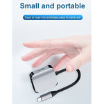 HW-6002 2-in-1 타입-C / USB-C to HDMI + VGA 어댑터 컨버터, HW-6002