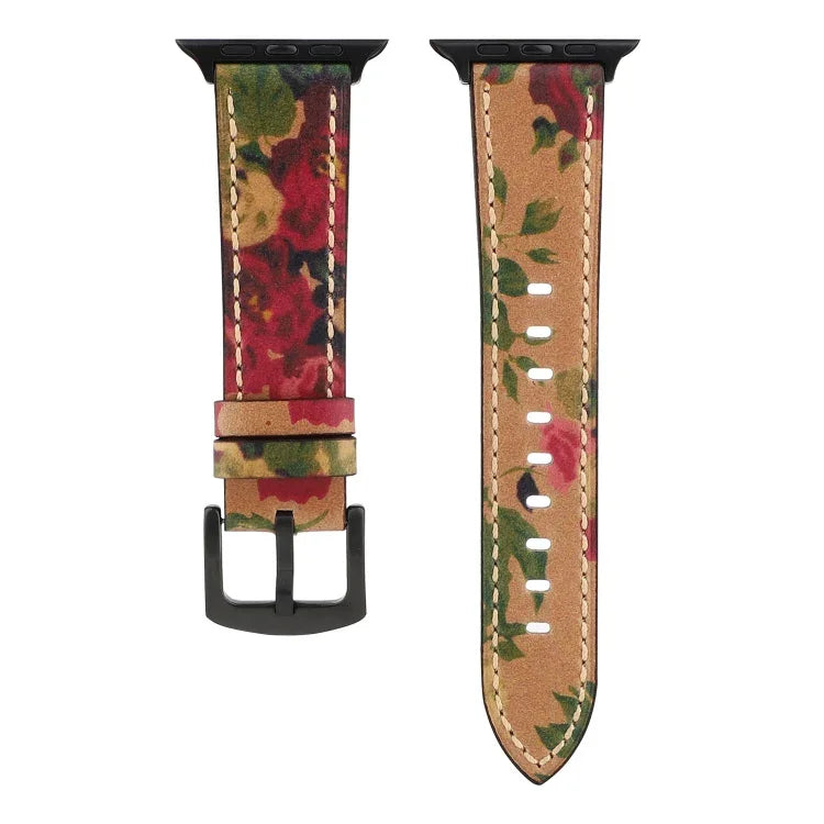 애플 워치 시리즈 6 & SE & 5 & 4 44mm / 3 & 2 & 1 42mm용 복고풍 1등급 소가죽 천연 가죽 시계줄, 애플 워치 시리즈 7 45mm / 6 & SE & 5 & 4 44mm / 3 & 2 & 1 42mm용