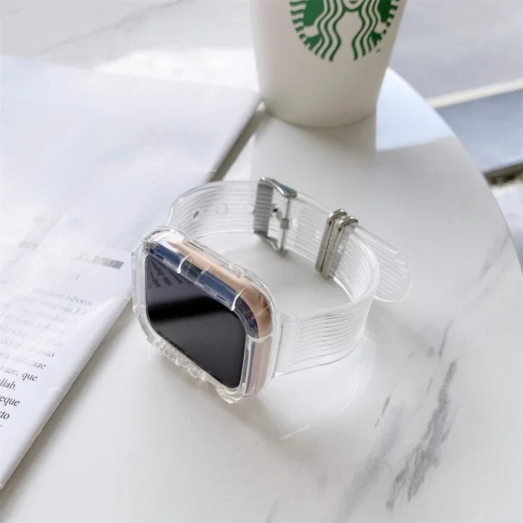애플 워치 시리즈 6 & SE & 5 & 4 40mm용 캔디 컬러 투명 TPU 시계줄, 애플 워치 시리즈 7 41mm / & 6 & SE & 5 & 4 40mm용