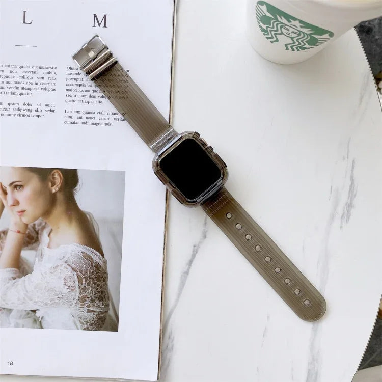 캔디 컬러 투명 TPU 시계줄, Apple Watch 시리즈 6 & SE & 5 & 4 44mm용, Apple Watch 시리즈 7 45mm / & 6 & SE & 5 & 4 44mm용
