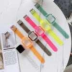 캔디 컬러 투명 TPU 시계줄, Apple Watch 시리즈 6 & SE & 5 & 4 44mm용, Apple Watch 시리즈 7 45mm / & 6 & SE & 5 & 4 44mm용