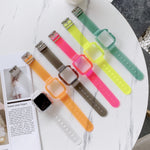 캔디 컬러 투명 TPU 시계줄, Apple Watch 시리즈 6 & SE & 5 & 4 44mm용, Apple Watch 시리즈 7 45mm / & 6 & SE & 5 & 4 44mm용