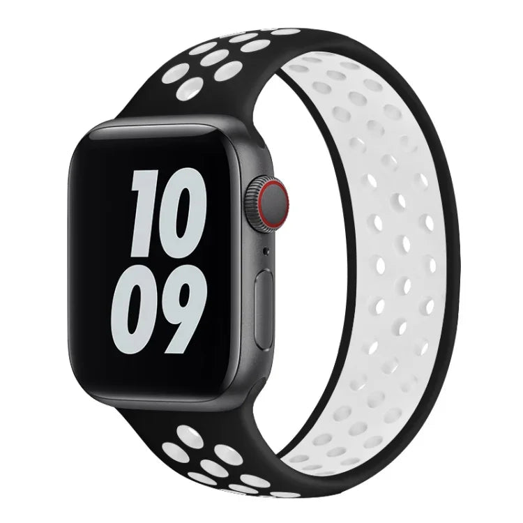 탄력 실리콘 시계줄, Apple Watch 시리즈 6 & SE & 5 & 4 44mm / 3 & 2 & 1 42mm용, 150mm (블랙 화이트), 150mm (연핑크 화이트), 150mm (블루 화이트), 160mm (연핑크 화이트)