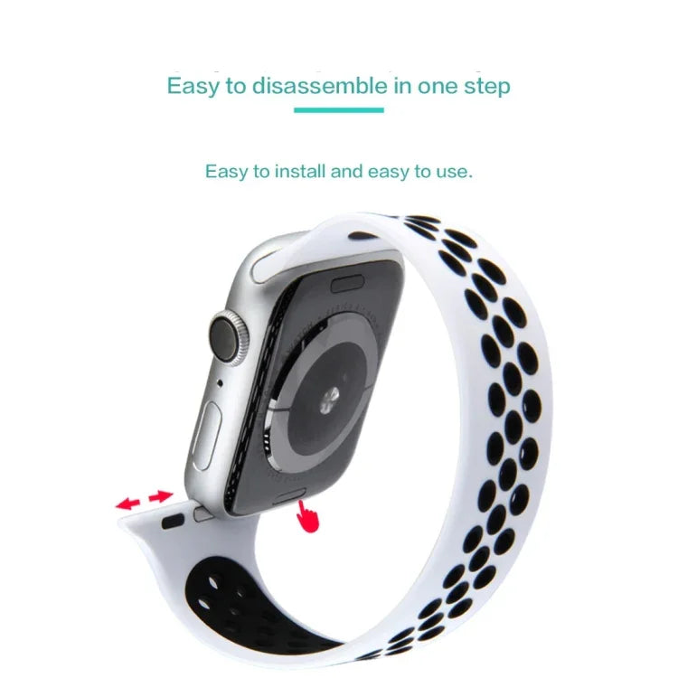 탄력 실리콘 시계줄, Apple Watch 시리즈 6 & SE & 5 & 4 44mm / 3 & 2 & 1 42mm용, 150mm (블랙 화이트), 150mm (연핑크 화이트), 150mm (블루 화이트), 160mm (연핑크 화이트)