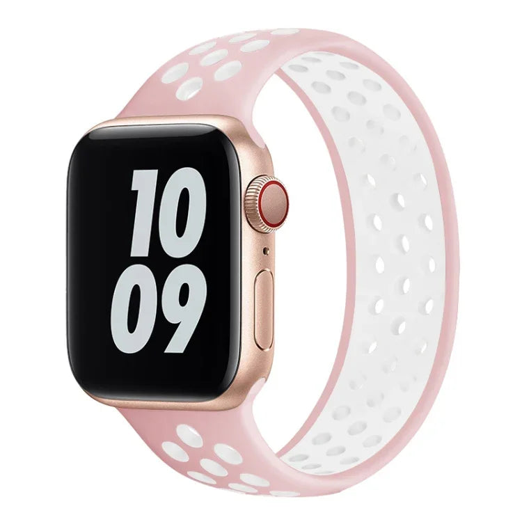 탄력 실리콘 시계줄, Apple Watch 시리즈 6 & SE & 5 & 4 44mm / 3 & 2 & 1 42mm용, 150mm (블랙 화이트), 150mm (연핑크 화이트), 150mm (블루 화이트), 160mm (연핑크 화이트)