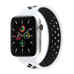 탄력 실리콘 시계줄, Apple Watch 시리즈 6 & SE & 5 & 4 40mm / 3 & 2 & 1 38mm용, 길이: 160mm, 160mm (화이트 블랙), 160mm (블랙), 160mm (블랙 옐로우), 160mm (블랙 그레이), 160mm (레드 블랙), 160mm (블랙 화이트), 160mm (블랙 레드)