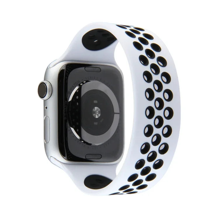 탄력 실리콘 시계줄, Apple Watch 시리즈 6 & SE & 5 & 4 40mm / 3 & 2 & 1 38mm용, 길이: 160mm, 160mm (화이트 블랙), 160mm (블랙), 160mm (블랙 옐로우), 160mm (블랙 그레이), 160mm (레드 블랙), 160mm (블랙 화이트), 160mm (블랙 레드)