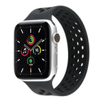 탄력 실리콘 시계줄, Apple Watch 시리즈 6 & SE & 5 & 4 40mm / 3 & 2 & 1 38mm용, 길이: 160mm, 160mm (화이트 블랙), 160mm (블랙), 160mm (블랙 옐로우), 160mm (블랙 그레이), 160mm (레드 블랙), 160mm (블랙 화이트), 160mm (블랙 레드)