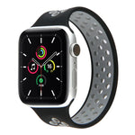 탄력 실리콘 시계줄, Apple Watch 시리즈 6 & SE & 5 & 4 40mm / 3 & 2 & 1 38mm용, 길이: 160mm, 160mm (화이트 블랙), 160mm (블랙), 160mm (블랙 옐로우), 160mm (블랙 그레이), 160mm (레드 블랙), 160mm (블랙 화이트), 160mm (블랙 레드)