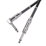 TC048SL 6.35mm 플러그 직선형에서 엘보우형 일렉 기타 오디오 케이블, 1.8m, 3m, 6m, 10m