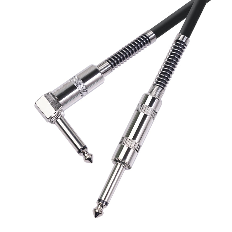 TC048SL 6.35mm 플러그 직선형에서 엘보우형 일렉 기타 오디오 케이블, 1.8m, 3m, 6m, 10m