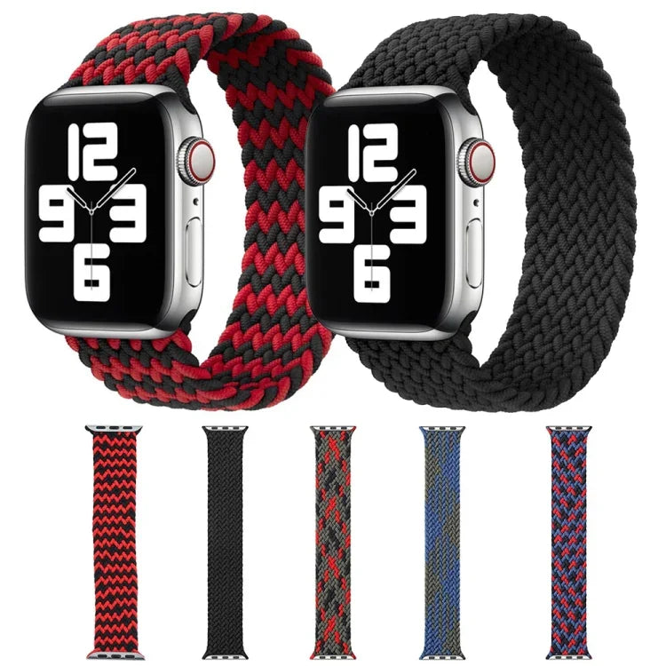 혼합 색상 나일론 꼬임 단일 루프 교체용 시계줄, Apple Watch 시리즈 6 & SE & 5 & 4 40mm / 3 & 2 & 1 38mm용, S, M, L