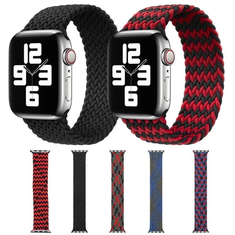 혼합 색상 나일론 꼬임 단일 루프 교체용 시계줄, Apple Watch 시리즈 6 & SE & 5 & 4 44mm / 3 & 2 & 1 42mm용, S, M, L