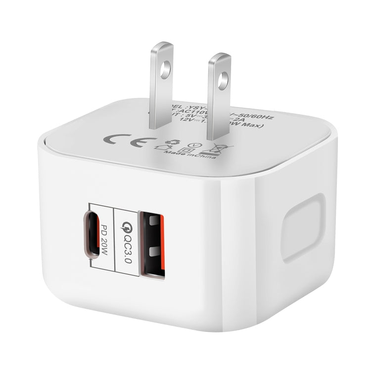 20W PD + QC 3.0 듀얼 포트 여행용 충전기 전원 어댑터, US 플러그, EU 플러그, UK 플러그