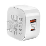 20W PD + QC 3.0 듀얼 포트 여행용 충전기 전원 어댑터, US 플러그, EU 플러그, UK 플러그