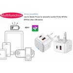 20W PD + QC 3.0 듀얼 포트 여행용 충전기 전원 어댑터, US 플러그, EU 플러그, UK 플러그