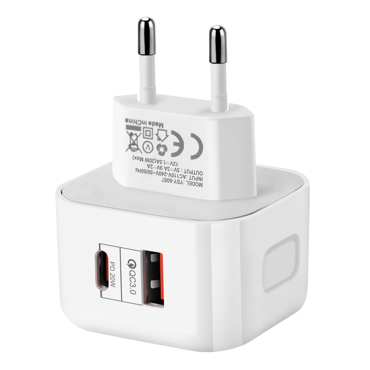 20W PD + QC 3.0 듀얼 포트 여행용 충전기 전원 어댑터, US 플러그, EU 플러그, UK 플러그