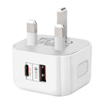 20W PD + QC 3.0 듀얼 포트 여행용 충전기 전원 어댑터, US 플러그, EU 플러그, UK 플러그