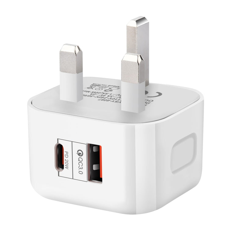 20W PD + QC 3.0 듀얼 포트 여행용 충전기 전원 어댑터, US 플러그, EU 플러그, UK 플러그