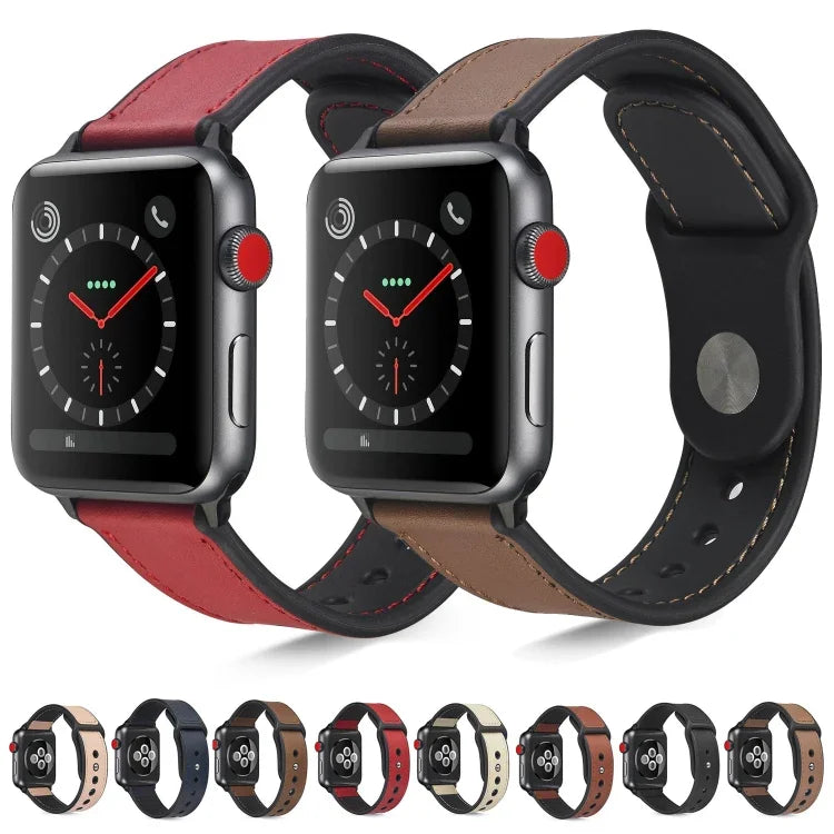 가죽 TPU 시계줄, Apple Watch 시리즈 6 & SE & 5 & 4 40mm / 3 & 2 & 1 38mm용