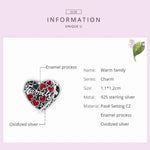 S925 Sterling Silver Warm Family Love Beads DIY Bracelet Necklace Accessories, Warm Family Love