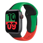 블랙 유니티 실리콘 스포츠 교체용 시계 밴드, Apple Watch 시리즈 6 & SE & 5 & 4 40mm / 3 & 2 & 1 38mm용, Apple Watch 40mm/38mm용