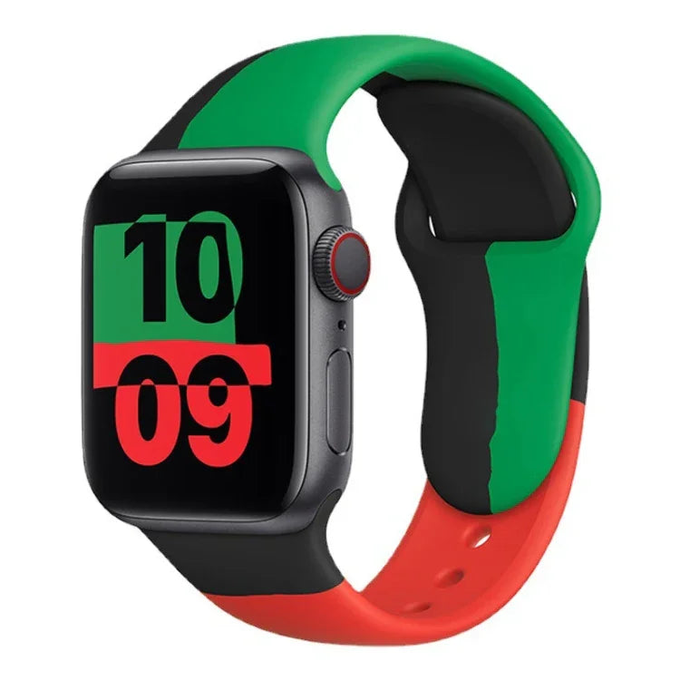 블랙 유니티 실리콘 스포츠 교체용 시계 밴드, Apple Watch 시리즈 6 & SE & 5 & 4 40mm / 3 & 2 & 1 38mm용, Apple Watch 40mm/38mm용