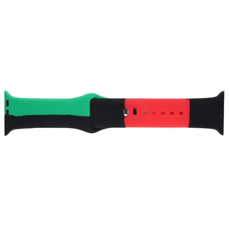 블랙 유니티 실리콘 스포츠 교체용 시계 밴드, Apple Watch 시리즈 6 & SE & 5 & 4 40mm / 3 & 2 & 1 38mm용, Apple Watch 40mm/38mm용