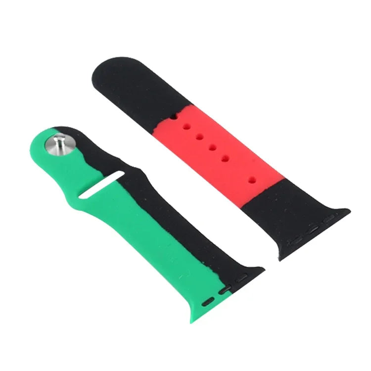 블랙 유니티 실리콘 스포츠 교체용 시계 밴드, Apple Watch 시리즈 6 & SE & 5 & 4 40mm / 3 & 2 & 1 38mm용, Apple Watch 40mm/38mm용