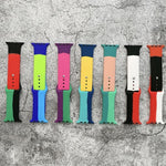 실리콘 컬러 매칭 교체용 시계줄, 애플 워치 시리즈 6 & SE & 5 & 4 40mm / 3 & 2 & 1 38mm용, 애플 워치 40mm/38mm용(검정+빨강+흰색), 애플 워치 40mm/38mm용(빨강+흰색+검정), 애플 워치 40mm/38mm용(연파랑+진파랑+노랑)