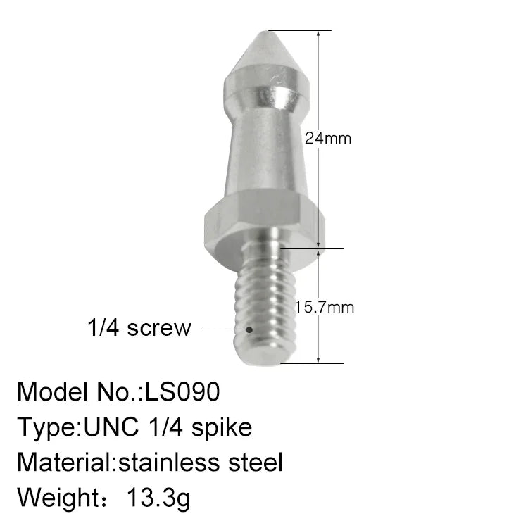 BEXIN LS090 2개 스테인리스 스틸 1/4 인치 다리 나사 SLR 삼각대용, LS090