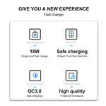 WK WP-U57 18W 스피드 QC3.0 고속 충전기 + USB to 타입-C / USB-C 데이터 케이블, US 플러그