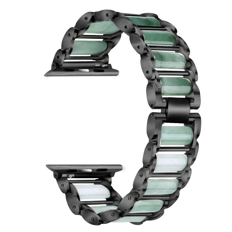 에메랄드 스테인리스 스틸 시계 스트랩, 애플 워치 울트라 49mm / 시리즈 8&7 45mm / SE 2&6&SE&5&4 44mm / 3&2&1 42mm용, 애플 워치 시리즈 8&7 41mm / SE 2&6&SE&5&4 40mm / 3&2&1 38mm용, 애플 워치 시리즈 7 41mm / 6 & SE & 5 & 4 40mm / 3 & 2 & 1 38mm용