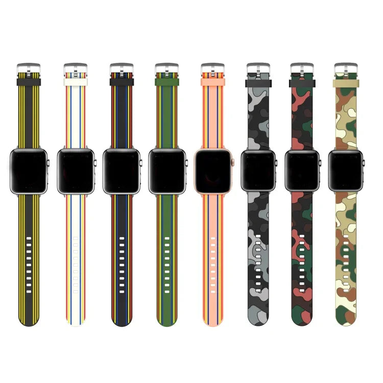 Silicone Replaceable Watch Strap, For Apple Watch Ultra 49mm / Series 8&7 45mm / SE 2&6&SE&5&4 44mm / 3&2&1 42mm, For Apple Watch Series 8&7 41mm / SE 2&6&SE&5&4 40mm / 3&2&1 38mm, For Apple Watch Series 7 45mm / 6 & SE & 5 & 4 44mm / 3 & 2 & 1 42mm   ...