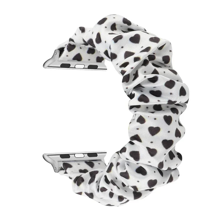 Fabric Hair Ring Replacement Strap Watchband For, Apple Watch Series 8&7 45mm / SE 2&6&SE&5&4 44mm / 3&2&1 42mm, Apple Watch Series 8&7 41mm / SE 2&6&SE&5&4 40mm / 3&2&1 38mm