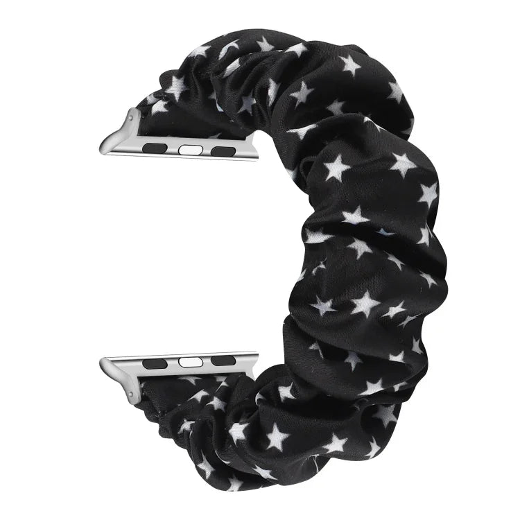 Fabric Hair Ring Replacement Strap Watchband For, Apple Watch Series 8&7 45mm / SE 2&6&SE&5&4 44mm / 3&2&1 42mm, Apple Watch Series 8&7 41mm / SE 2&6&SE&5&4 40mm / 3&2&1 38mm