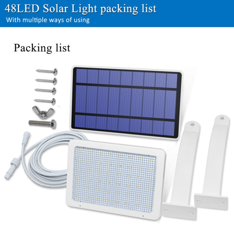 48LED 분리형 태양광 조명 IP65 방수 야외 마당 LED 가로등, 따뜻한 빛, 흰색 빛