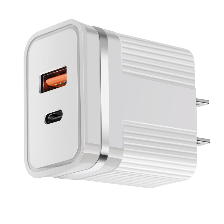 RSY USB + USB-C / Type-C 듀얼 포트 고속 충전 여행용 충전기, US 플러그, EU 플러그