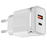 RSY USB + USB-C / Type-C 듀얼 포트 고속 충전 여행용 충전기, US 플러그, EU 플러그