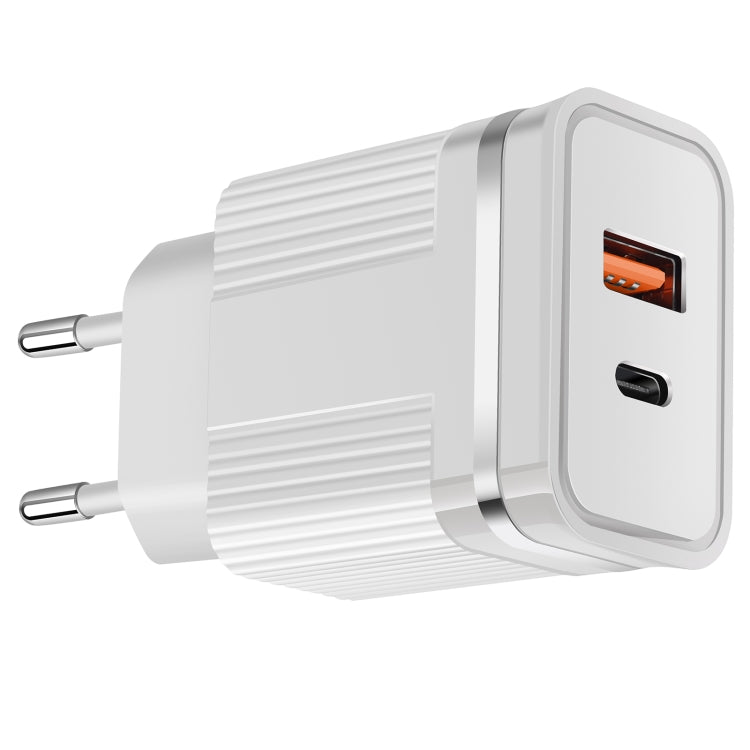 RSY USB + USB-C / Type-C 듀얼 포트 고속 충전 여행용 충전기, US 플러그, EU 플러그