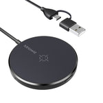 Mriowiz M-2001W 15W 데스크톱 MagSafe 자기 무선 충전기 iPhone 12 시리즈용, USB + USB-C / 타입-C 데이터 케이블 및 홀더 포함
