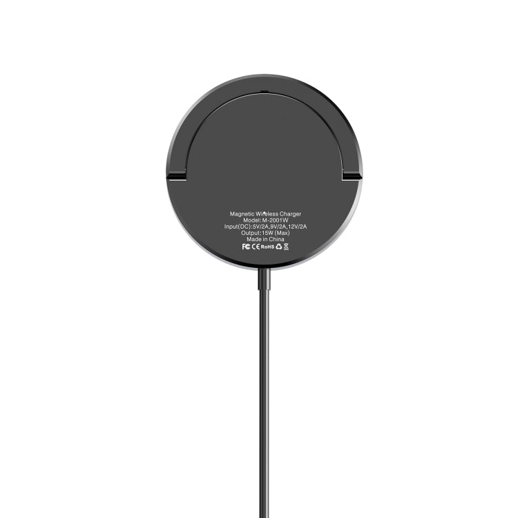 Mriowiz M-2001W 15W 데스크톱 MagSafe 자기 무선 충전기 iPhone 12 시리즈용, USB + USB-C / 타입-C 데이터 케이블 및 홀더 포함