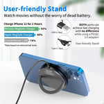 Mriowiz M-2001W 15W 데스크톱 MagSafe 자기 무선 충전기 iPhone 12 시리즈용, USB + USB-C / 타입-C 데이터 케이블 및 홀더 포함