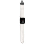 천연 가죽 + 나비형 블랙 버클 교체용 시계줄, Apple Watch 시리즈 6 & SE & 5 & 4 44mm / 3 & 2 & 1 42mm용, Apple Watch 시리즈 7 45mm / 6 & SE & 5 & 4 44mm / 3 & 2 & 1 42mm용 블랙 버클