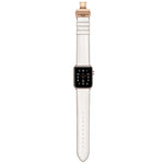 천연 가죽 + 나비형 로즈 골드 버클 교체용 시계줄, Apple Watch 시리즈 6 & SE & 5 & 4 40mm / 3 & 2 & 1 38mm용, Apple Watch 시리즈 7 41mm / 6 & SE & 5 & 4 40mm / 3 & 2 & 1 38mm용 로즈 골드 버클